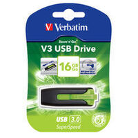 Verbatim 16GB V3 USB3.0 Green Store'n'Go V3; Rectractable