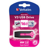 Verbatim 16GB V3 USB3.0 Pink Store'n'Go V3; Rectractable