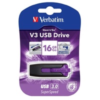 Verbatim 16GB V3 USB3.0 Violet Store'n'Go V3; Rectractable