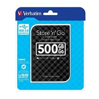 Verbatim 500GB 2.5' USB 3.0 Black Store'n'Go HDD Grid Design