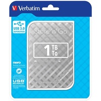 Verbatim 1TB 2.5' USB 3.0 Silver. Store'n'Go HDD Grid Design