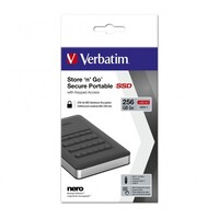 Verbatim USB 3.1 Store"n"Go Secure SSD w/Keypad Access 256GB - Black