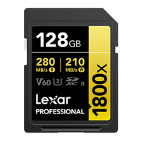 Lexar 128GB Professional 1800x SDXC UHS-II Gold Series Memory Card - 280MB/s