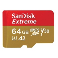 SanDisk Extreme microSDXC,V30, 3,C10, A2,UHS-I,160MB/s R, 60MB/s W