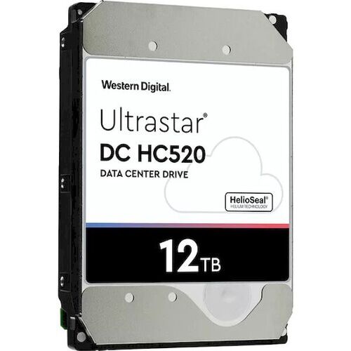 WD Ultrastar HC520 0F30144 12TB Hard Drive 3.5in Internal 256MB SATA 7200 RPM 512E ISE NP3 DC 