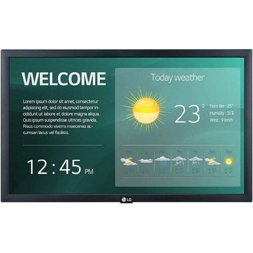 LG Digital Signage 22"  FHD LED, 250NITS, HDMI, USB 2.0, LAN, WEBOS Monitor