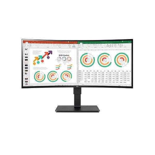 LG 34" ULTRAWIDE (21:9) IPS CURVE WQHD, HDMI, DP, USB-C(90W), LAN, USB, W/CAM, SPKR, 3YR