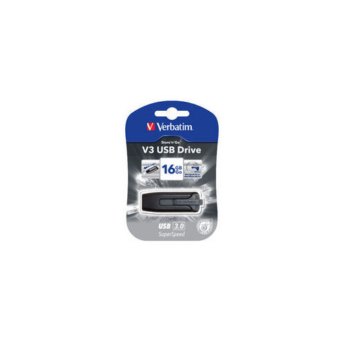 Verbatim 16GB V3 USB3.0 Grey Store'n'Go V3; Rectractable