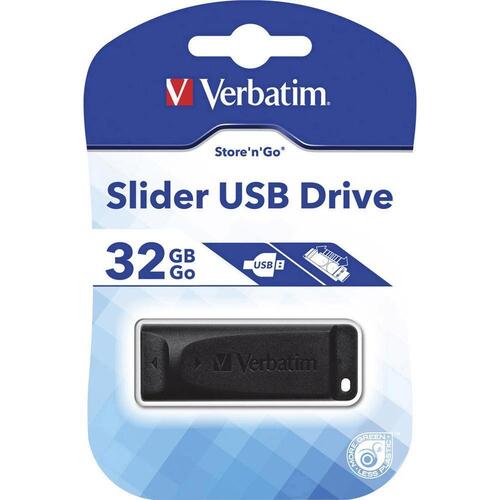 Verbatim USB2.0 Store 'n' Go Slider USB Drive 32GB Black