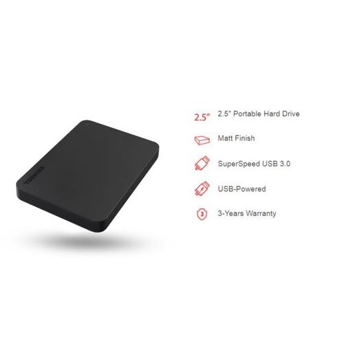 Toshiba 4TB CANVIO® BASICS PORTABLE HARD DRIVE STORAGE. 3 Years Warranty. (HDTB440AK3CA) > HXT-CA4TB940BK