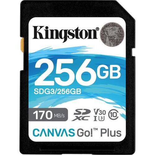 KINGSTON 256GB SDXC CANVAS GO PLUS 170R C10 UHS-I U3 V30 - SDG3/256GB