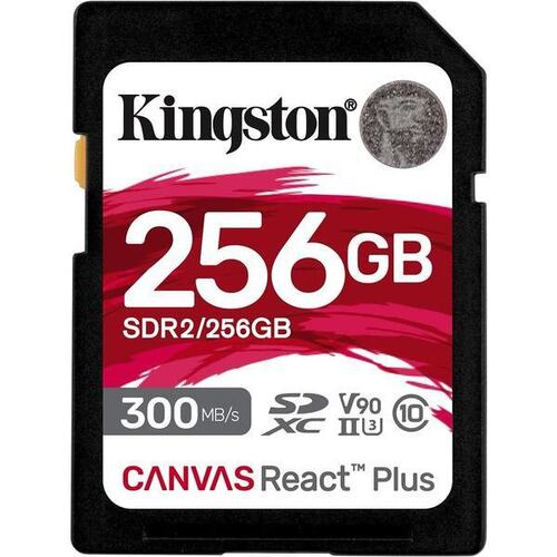 KINGSTON 256GB SDXC React Plus UHS-II 300R/260W U3 V90 Full HD/4K/8K - SDR2/256GB