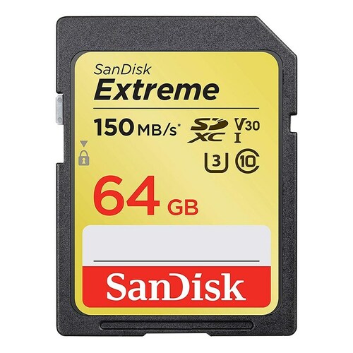 SanDisk 64GB Extreme SDXC UHS-I U3 V30 Class 10 Memory Card - 150MB/s