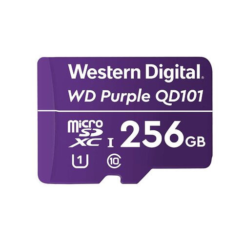 WD SC QD101 MicroSD Card 256GB Purple Surveillance Camera WDD256G1P0C