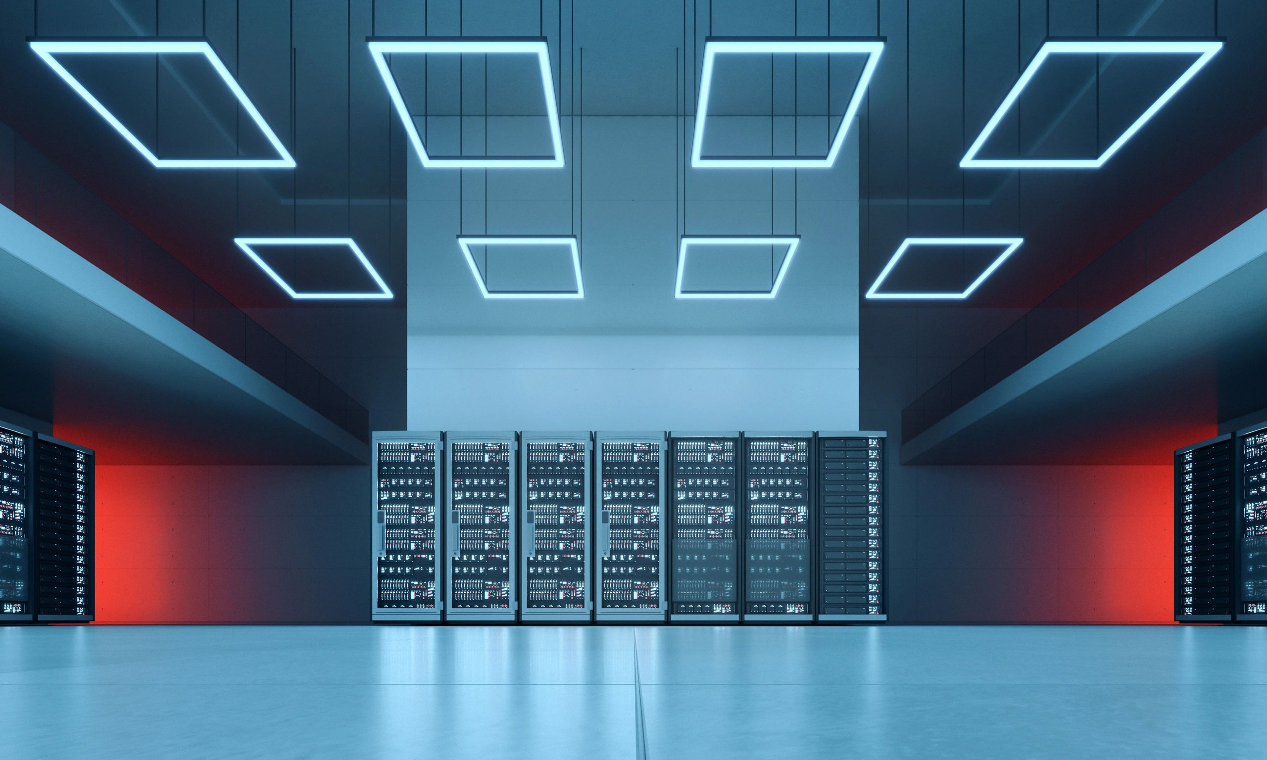 Modern data centre servers representing secure infrastructure